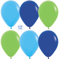 Шар (12''/30см) Ассорти для мальчика (031, 040, 041), Пастель, 50 шт.