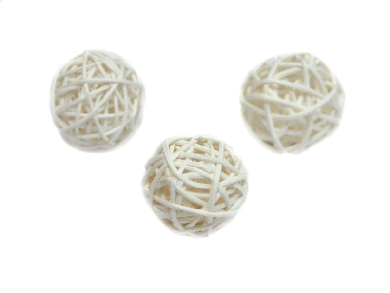 Шар из ротанга (4см), белый, 1 шт.