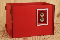 Подарочная упаковка (14,5*8,5*9,5см), Гармония, МДФ 3мм, окрашен., Красный-серебро, 1 шт.