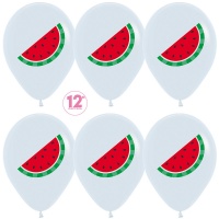 Шар (12''/30см) Арбуз, Белый (005), пастель, 2 ст, 50шт.
