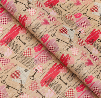 Бумага крафт (50*70см), Ключ к сердцу, 5 шт.