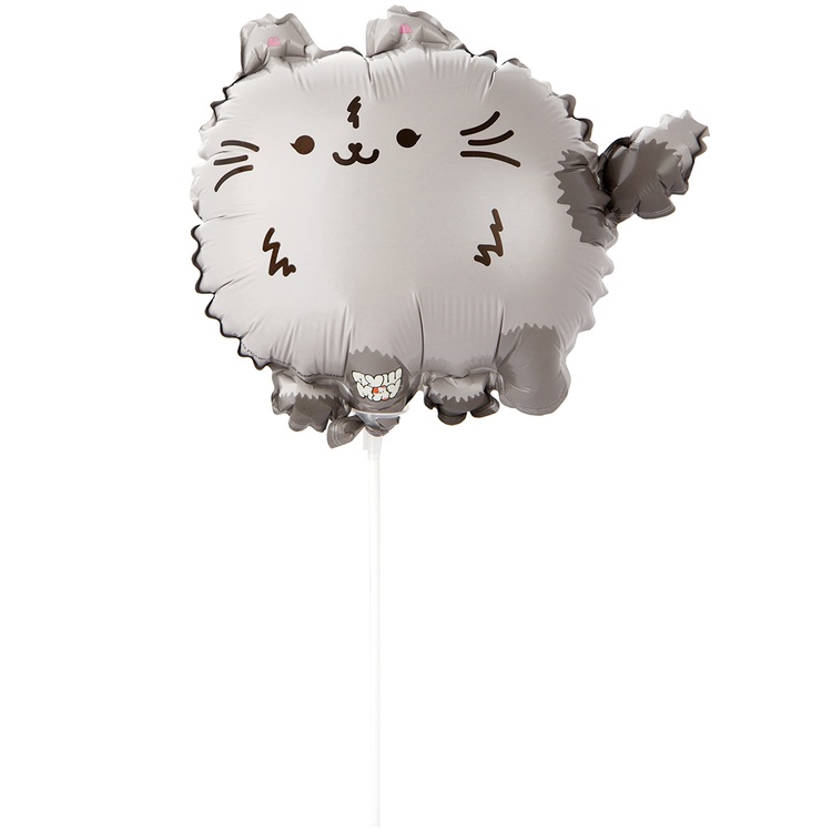 Шар (15"/38см) Мини-фигура, ПушМяу Кошка, Серая, 1 шт.