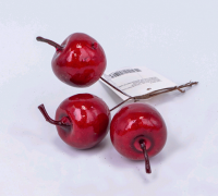 Яблоки глянцевые на вставке (3,5*14см), Красный, 3 шт.