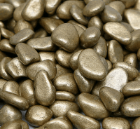 Грунт для аквариума (5-10мм), Галька золотистый металлик" 350 гр.