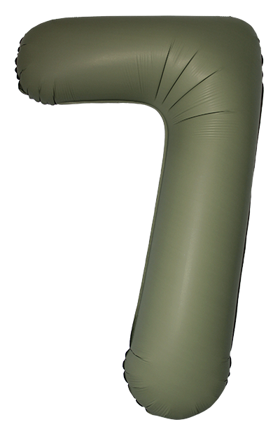 Шар (40''/102см) Цифра, 7 Slim, Оливковый, Матовый, 1 шт. в уп.