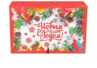 Коробка-книга (12*18*5см), "С Новым годом (ветки)", 1 шт.