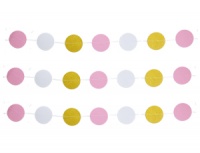 1502-4506_m1 Гирлянда н/нитке (220см), Круги Нежные розовые, 1 шт.