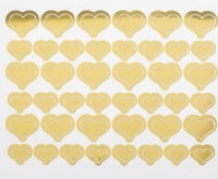 Наклейки на полимерные шары, "Сердца", золото, 1 шт.