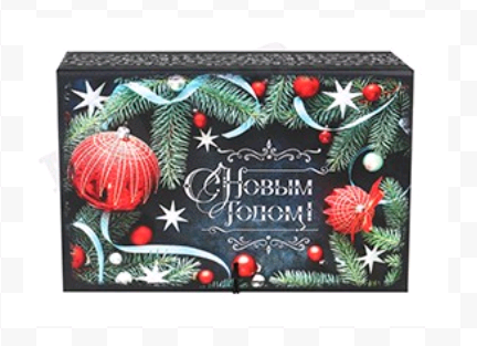 Коробка-книга  (12*18*5см), "С Новым годом (игрушки)", 1 шт.