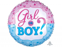 Шар (18"/45 см) Круг, Мальчик или Девочка? 1 шт.