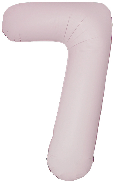 Шар (40''/102см) Цифра, "7" Slim, Пыльная роза, Сатин, 1 шт. в уп.