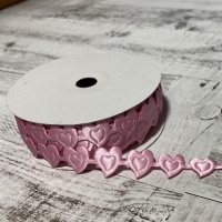 Лента декоративная (20мм*22,85м), Розовые сердечки, 1 шт.