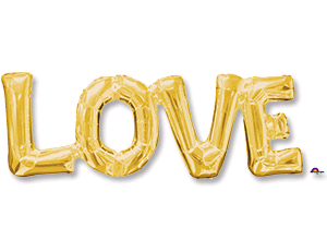 Надпись (25''/64 см) LOVE, золото, 1 шт.