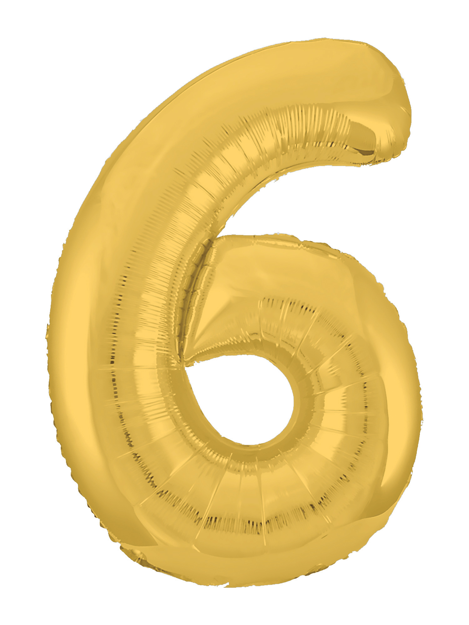 Шар (40"/102см) Цифра "6" Золото Slim в упаковке, 1 шт.