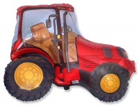 1 Шар (14''/36 см) Мини-фигура, Трактор, Красный, 1 шт.