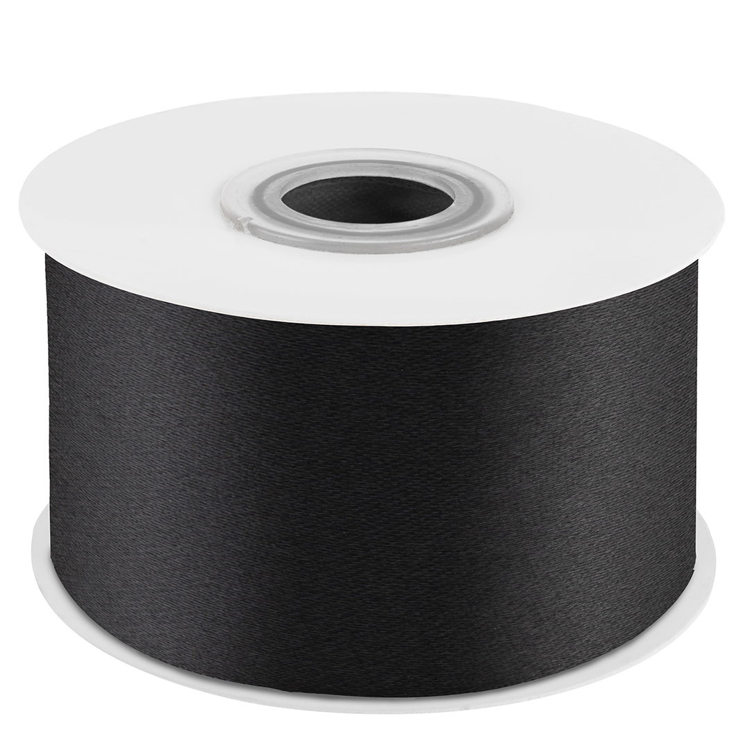 Лента атласная (3,8см*22,85м) Черный, 1 шт.