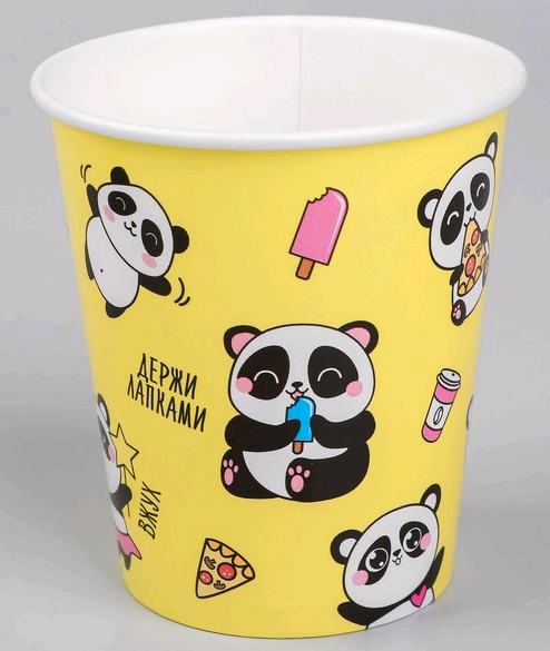 Стаканы бумажные (250мл), "Панда", 10 шт.