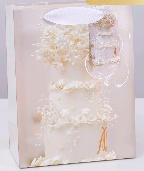 Пакет ламинированный (18*23*10 см), Свадебный торт, 1 шт.