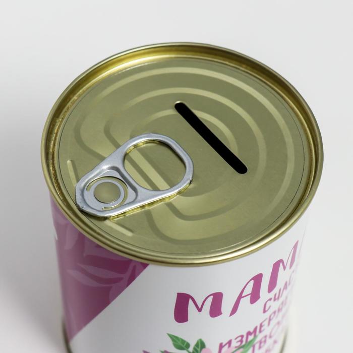 Копилка-банка металл "Мама, счастье измеряется твоими улыбками", 1 шт.