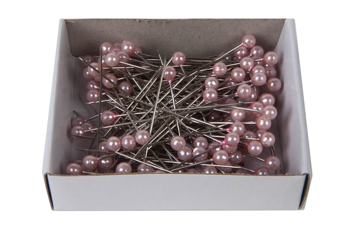 Булавка с бусинкой 4см, розовая, 1 шт.