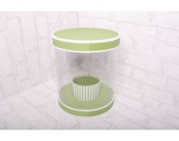 Коробка под цветы прозрачная (22x26cm), Зеленая, 1 шт.