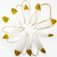Гирлянда, Перья, Золото, 300 см.