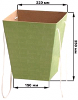 Коробка для цветов (15х22х25 см), зеленый, 1 шт.