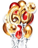 700 (4) Набор для оформления праздника, "60 лет", красный, золото, 1шт.