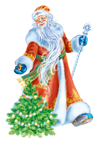 Плакат (А2), Дед Мороз и ёлка, 1 шт.