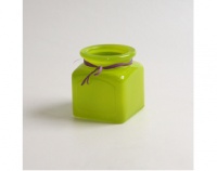 Ваза (Н10см), Квадрато, Салатовая с лентой, 1 шт.