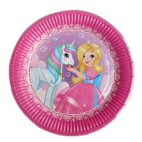 Тарелки бумажные (18см), Принцесса Мия и единорог, 6 шт.