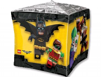 Шар 3D (15"/38 см) Куб, Лего Бэтмен, 1 шт.