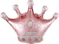 Безымянный Шар (15''/38см) Мини-фигура, Корона, Розовое Золото, 1 шт.
