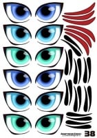 Наклейки "Глаза. Рты №38", 6 компл. на листе, 1 шт.
