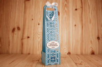 Подарочная упаковка для шампанского (11*11*42см), Норвежская, МДФ 3мм, окрашен., Голубой, 1 шт.