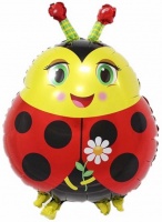 1 Шар (26''/66 см) Фигура, Божья коровка с цветком, 1 шт.