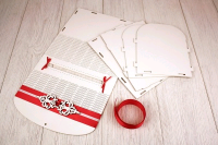 Семейный банк БЕЗ СБОРКИ (23,5*17*20 см), "Прага", МДФ 3мм, окрашен., оформл., Белый-красный, 1 шт.