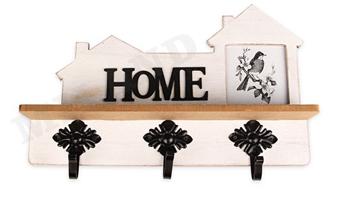 Вешалка для ключей/одежды "Уютный дом", 3 крючка, 1 шт.