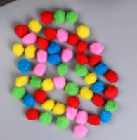 Помпоны для творчества (15мм), набор, 5 цветов, 60 шт.