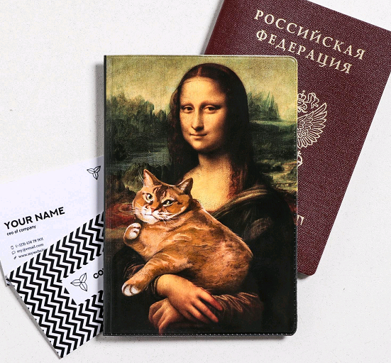 Обложка для паспорта, "Я работаю, чтобы у моего кота была лучшая жизнь", 1 шт.