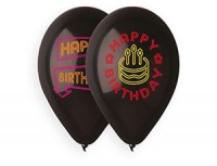 Шар (14"/35см) Happy Birthday 2цв, пастель, 25шт.