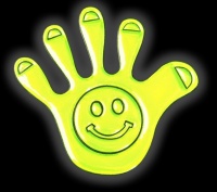 Светоотражающая наклейка ладошка 5*5см (4шт на листе цена за лист) жёлтый, 1шт.