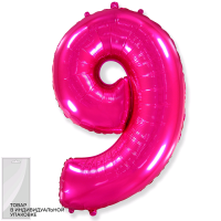 Шар (32''/81 см) Цифра, 6/9, Фуше, 1 шт. в упак.