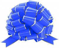 Бант Шар (36см) Золотая полоска, Синий, Металлик, 1 шт.