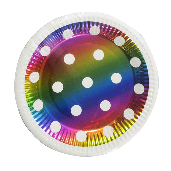 Тарелки лазерные (18 см), "Радуга Горох", набор 6 шт.