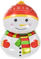 1 Шар (32''/81см) Фигура, Счастливый снеговик, 1 шт.
