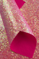 Кожзам (А4), Блестки, ярко-розовый, 1 шт.