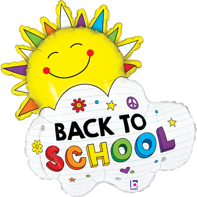 Шар (31''/79см) Фигура, Солнце, Снова в Школу, 1 шт.