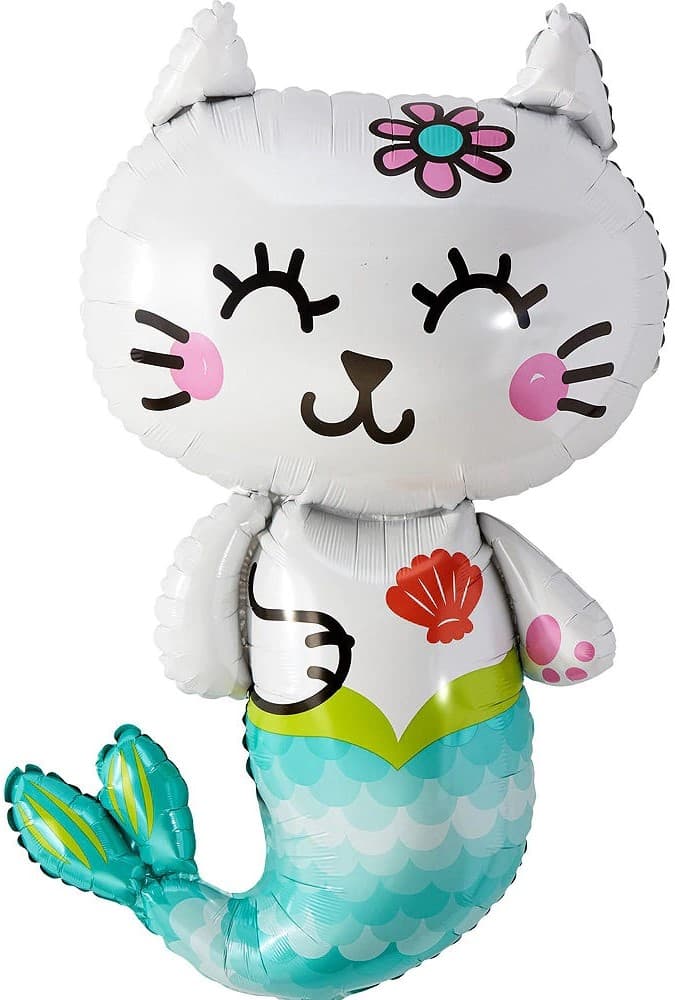 Шар (32''/81см) Фигура, Котенок-русалочка, 1 шт. Шар (32''/81см) Фигура, Котенок-русалочка, 1 шт.