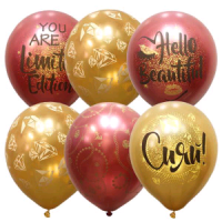 Шар (12"/30 см) Сияй, Ассорти, Хром + Металлик, 10 шт.